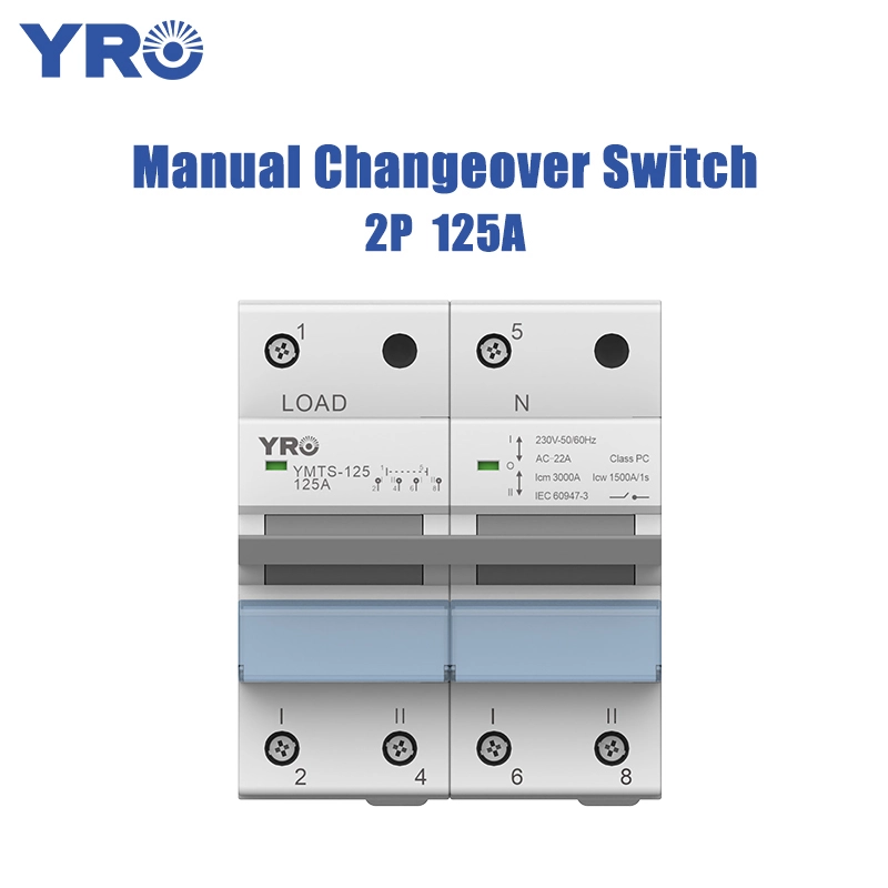 Is a mandatory isolation distance required when installing a 2P 125A manual changeover switch?