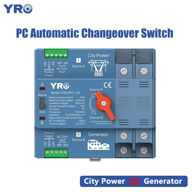 2P 125A 220V Generator Type PC ATS
