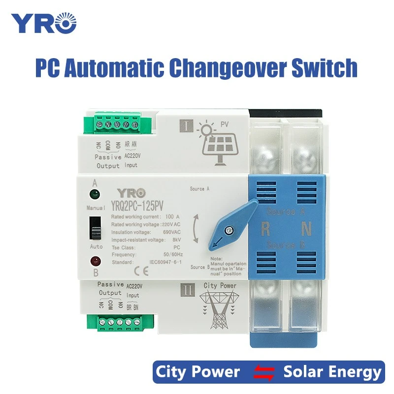 2P 125A 220V Inverter Type Solar PC ATS