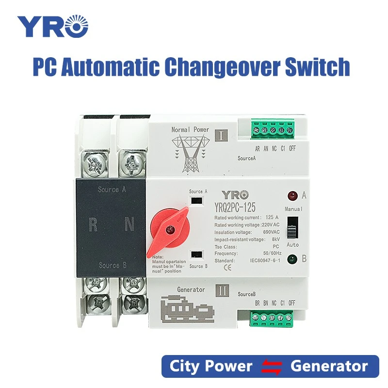2P 125A 220V PC ATS Generator Type