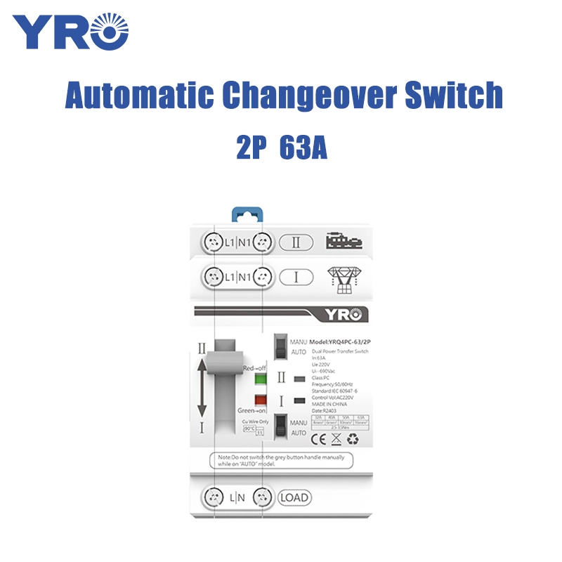 2P 63A AC220V 30ms White New ATS
