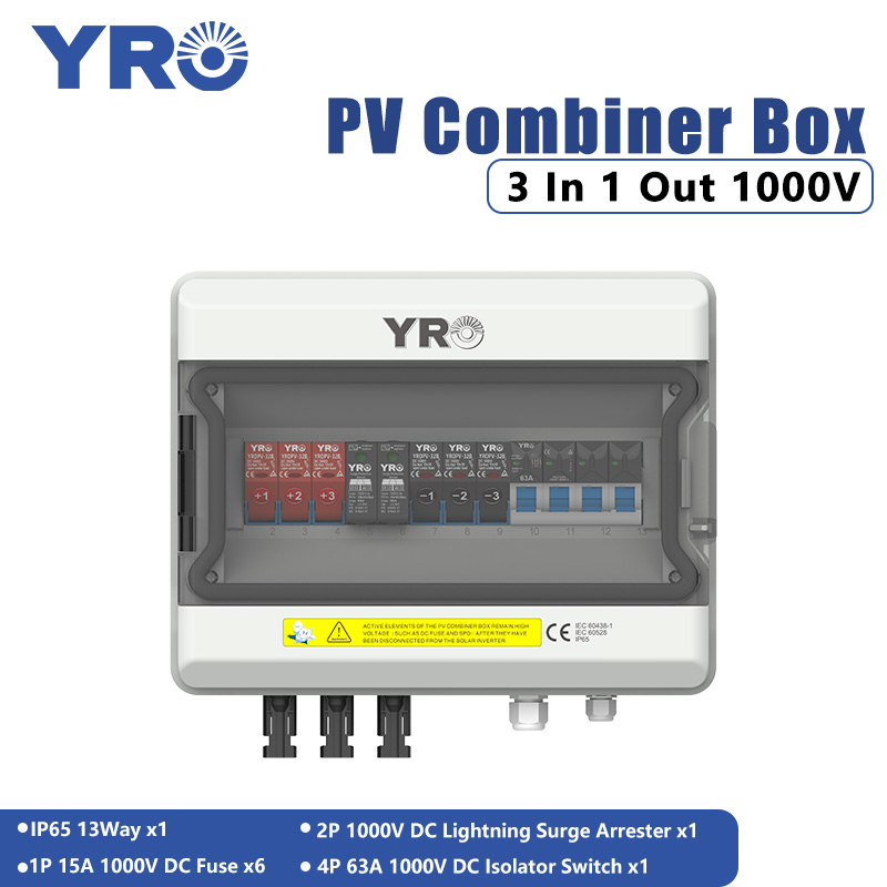 3 In 1 Out 1000V DC Solar Distribution Box