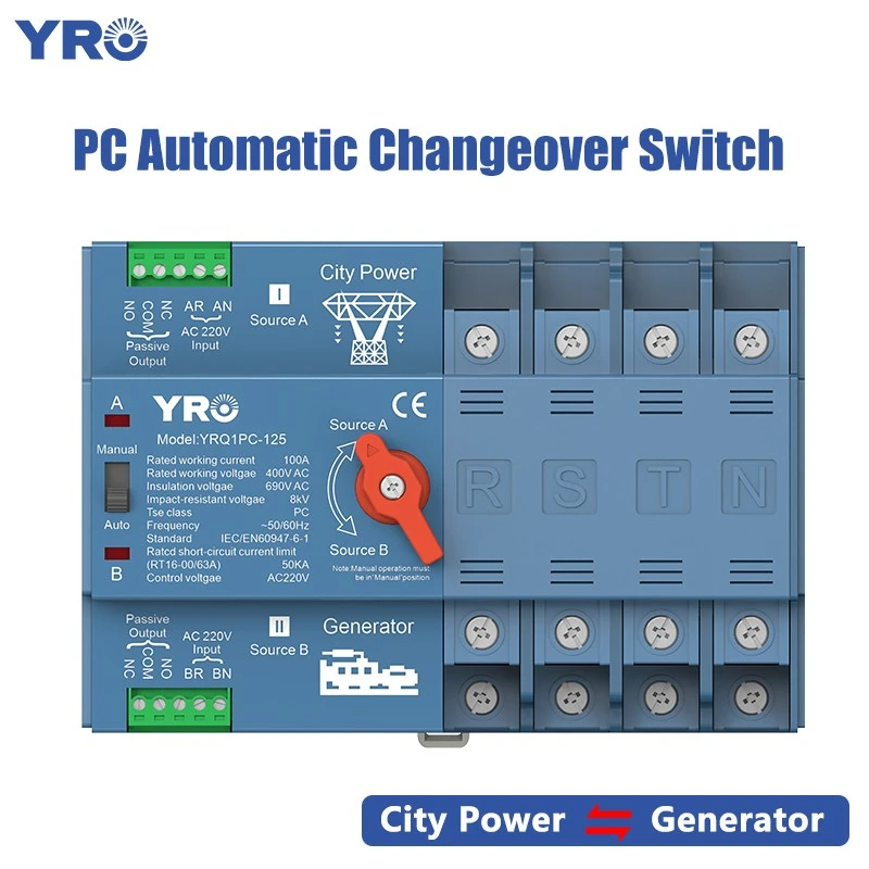 4P 125A 400V Generator Type PC ATS