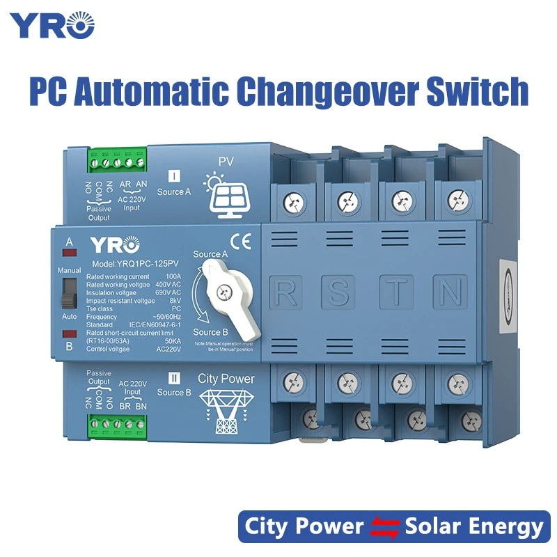 4P 125A 400V PV Type PC ATS
