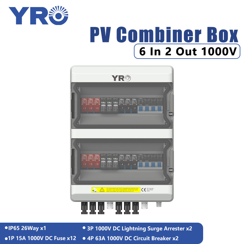 6 In 2 Out 1000V DC Solar Distribution Box