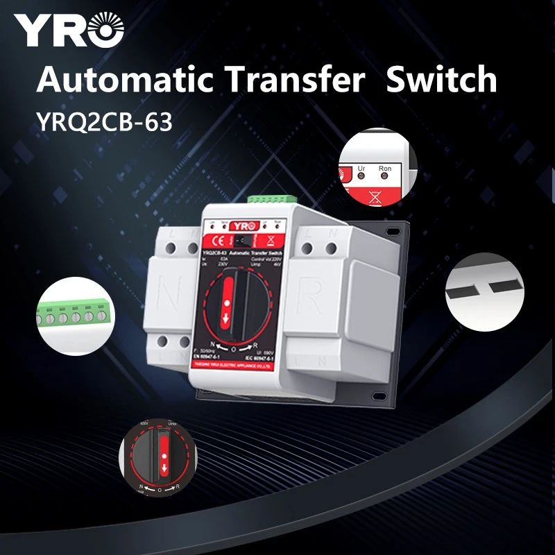 2p 63a 220v 2 In 1 Out Cb Ats